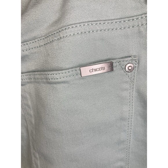 Chico's 10R Women's So Slimming Girlfriend Leg Ankle Green Blue Pants 1.5R New - Picture 3 of 12